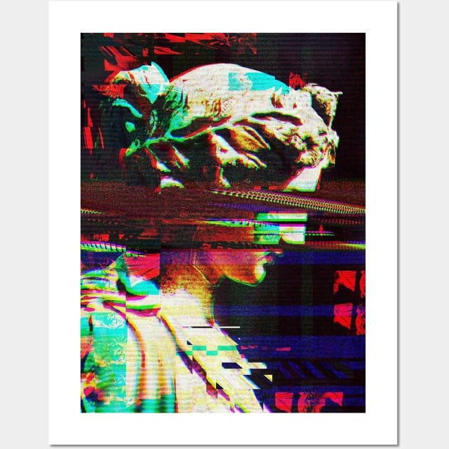 Vaporwave greek glitch statue Wall Art by isarol